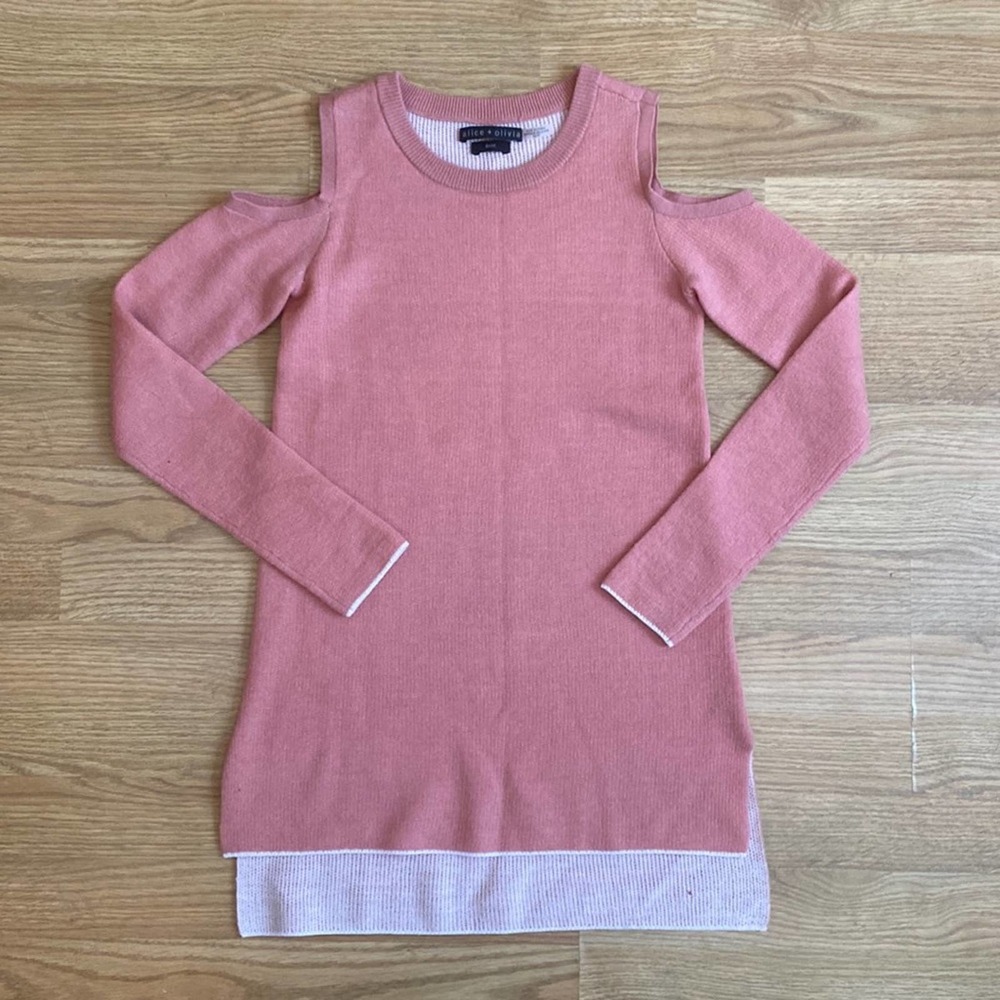 alice + olivia Rose Color Wool and Cashmere Tunic Sweater